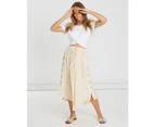 The Fated Women's Sylvester Button Skirt - Sand