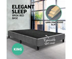 Artiss King Size Bed Base Frame Mattress Platform Linen Fabric Wooden Grey BRISK