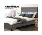 Artiss King Size Bed Base Frame Mattress Platform Linen Fabric Wooden Grey BRISK