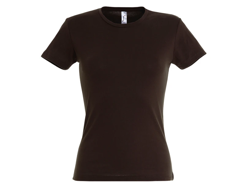 SOLS Womens Miss Short Sleeve T-Shirt (Chocolate) - PC289