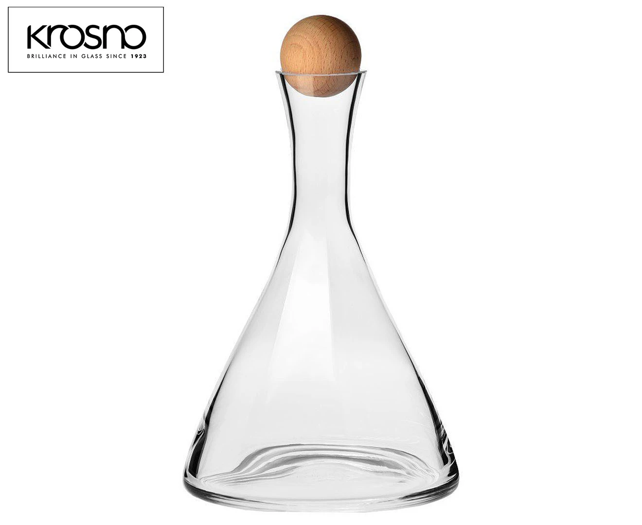 Krosno 1L Connoisseur Wine Decanter w/ Beechwood Stopper