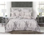 Marble White Quilt/Doona/Duvet Cover Set (Double/Queen/King Super King Size Bed) M404