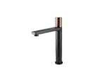 The Gabe Hi-Rise Mixer Black with Rose Gold Handle