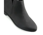Betts Excite Womens Pu Round Casual Boots Low Ankle Boots Shoes - Black