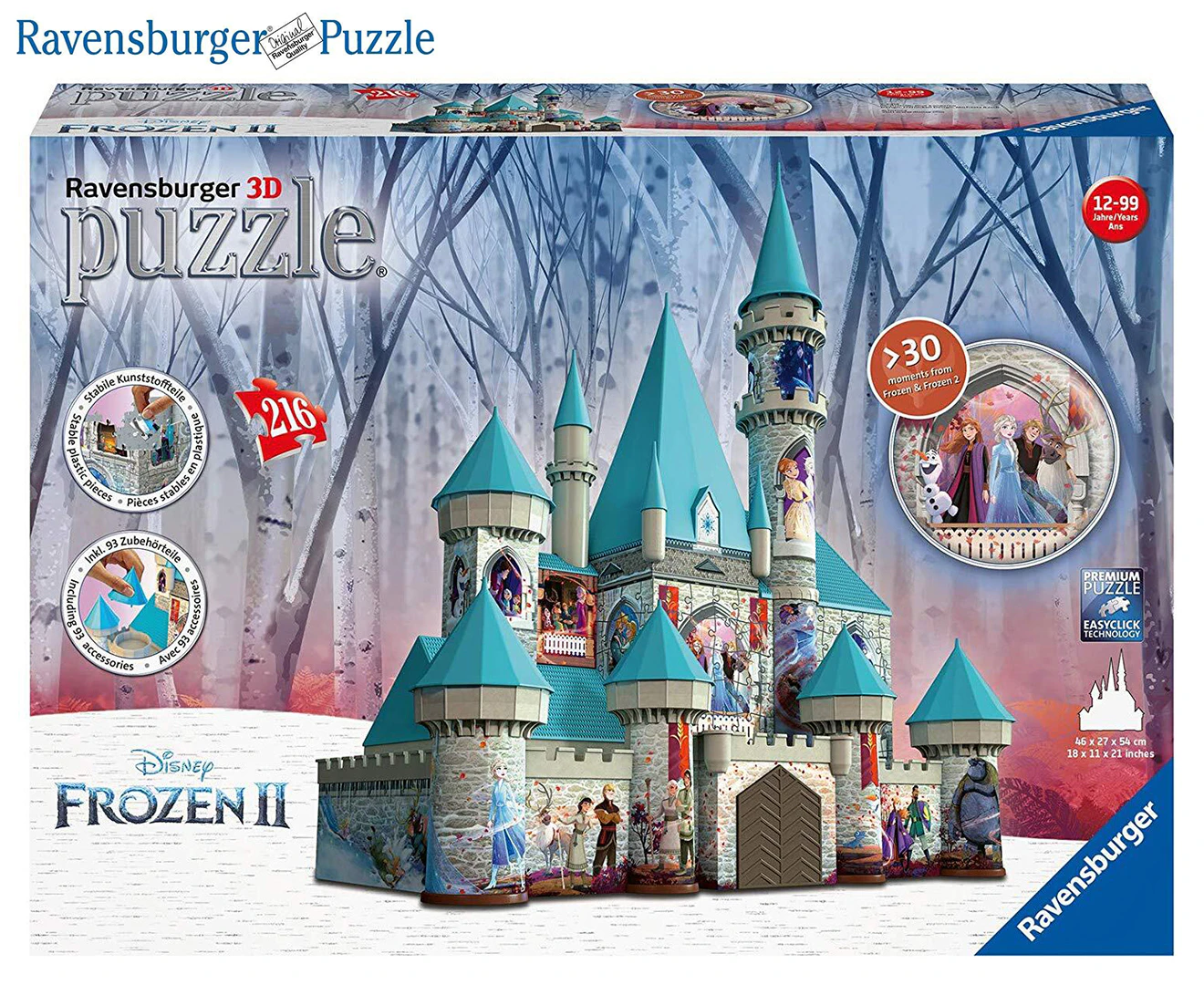 Ravensburger Disney Frozen 2 Castle 216-Piece 3D Jigsaw Puzzle