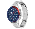 Tommy Hilfiger Men's 46mm Bank Stainless Steel Watch - Navy/Red/Silver