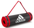 Adidas Training 10mm Exercise Floor Mat Gym Thick Yoga Fitness Judo Pilates - Black/Red