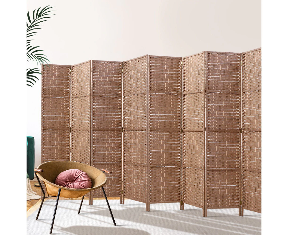 Artiss 8 Panel Room Divider Screen 326x170cm Woven Natural