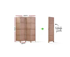 Artiss 4 Panel Room Divider Screen Privacy Rattan Timber Foldable Dividers Stand Hand Woven
