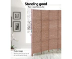 Artiss 4 Panel Room Divider Screen Privacy Rattan Timber Foldable Dividers Stand Hand Woven