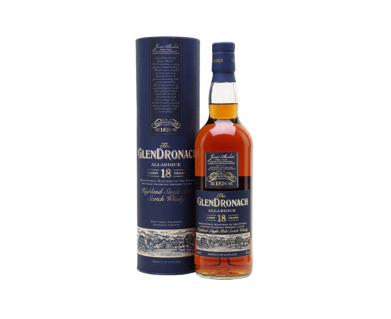 Glendronach Aged 18 Years Allardice Highland Single Malt Scotch Whisky 700ml @ 46 % abv