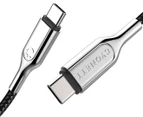 Cygnett 2m Armoured USB-C to USB-A 100W Cable - Black