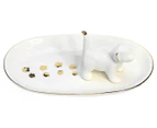 Emporium 15x9cm Chi Chi Puppy Dog Trinket Plate - White