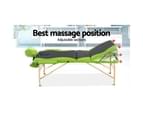 Zenses 70CM Wooden Portable Massage Table 3 Fold Beauty Therapy Bed Waxing Green 8