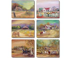 Country Kitchen HOMESTEADS Cinnamon Cork Backed Placemats Set 6