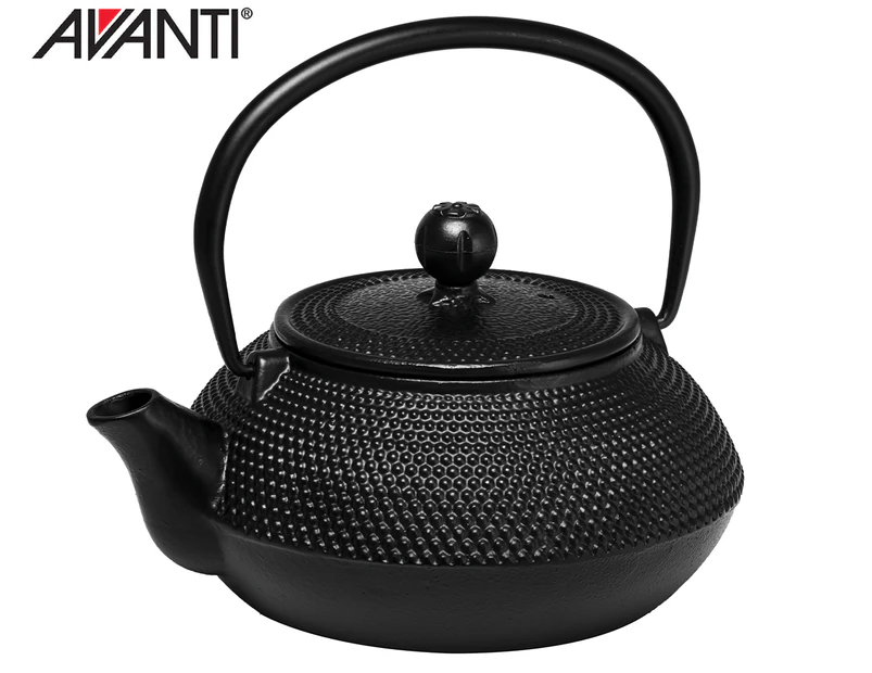 Avanti 800mL Hobnail Cast Iron Teapot - Black
