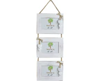 Nicola Spring Wooden 3 Photo Triple Hanging Multi Picture White Photo Frame with White Hearts - 6x4" (15x10cm)