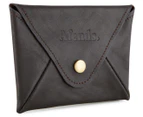 Afends Holdall Leather Pouch Wallet - Dark Brown