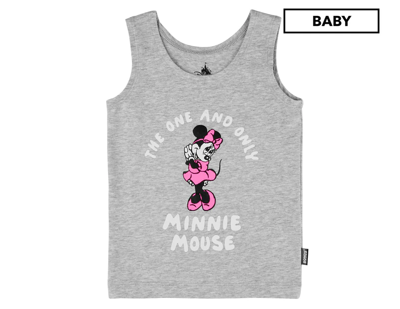 Disney x Bonds Baby Girls' Chesty Tank Top - Minnie Mouse Pink/Grey Merle
