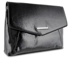 Tony Bianco Hugo Clutch Handbag - Black Patent