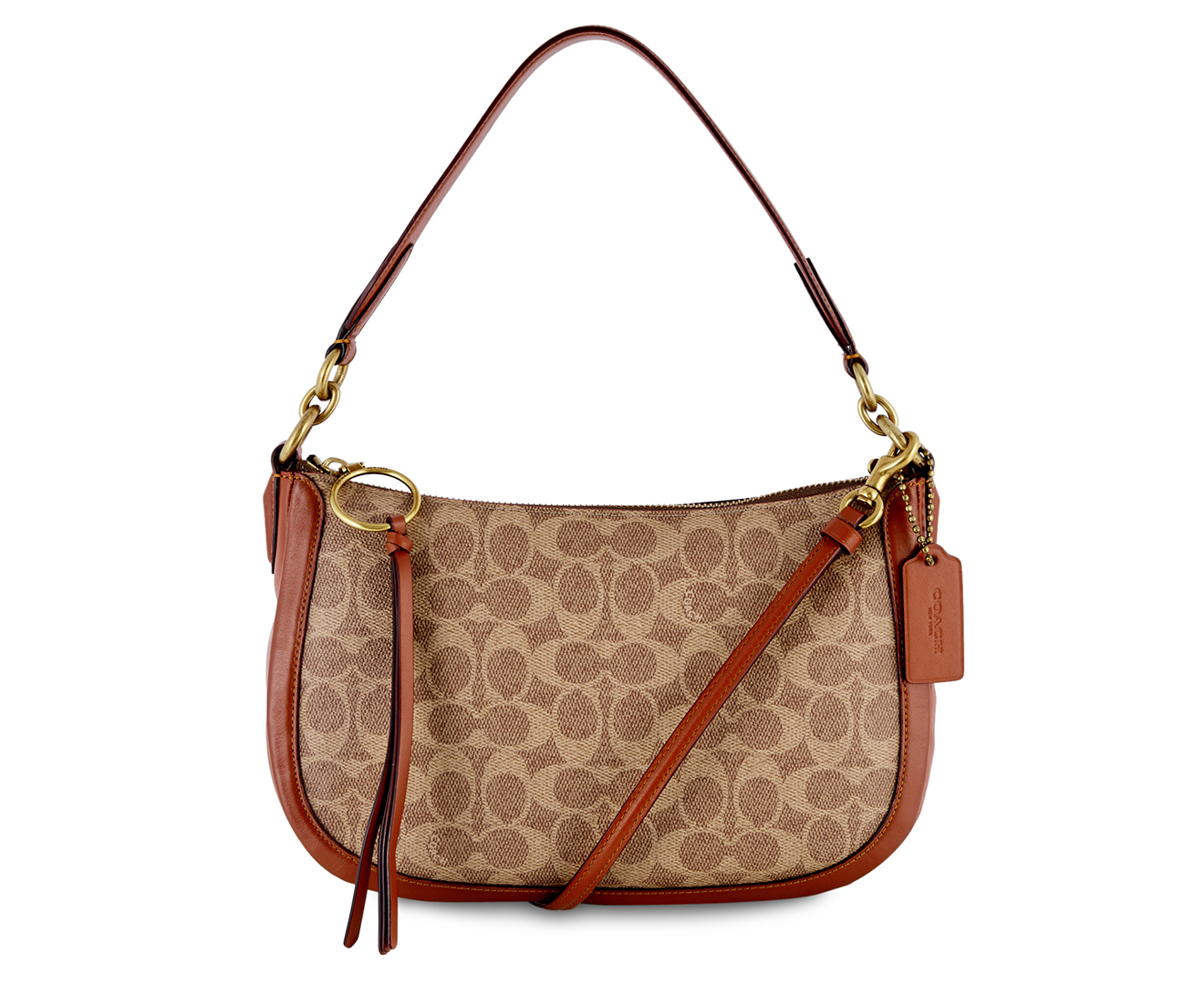 Coach Sutton Signature Crossbody Bag Tan Rust M tch