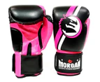 MORGAN V2 Classic Boxing Gloves BLACK/RED (8-16Oz) Muay Thai Kick Boxing MMA - Fluro Pink/Black