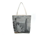 Printed Women's Canvas Tote Bag - Grey