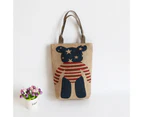 Handmade Linen Shopping Bag - Brown