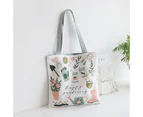 Prtinted Canvas Women's Shopping Bag