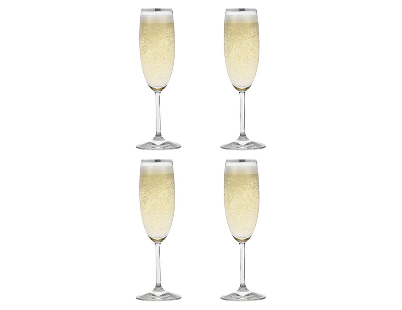 Rona Selene Platinum Rim Champagne Glass Set of 4