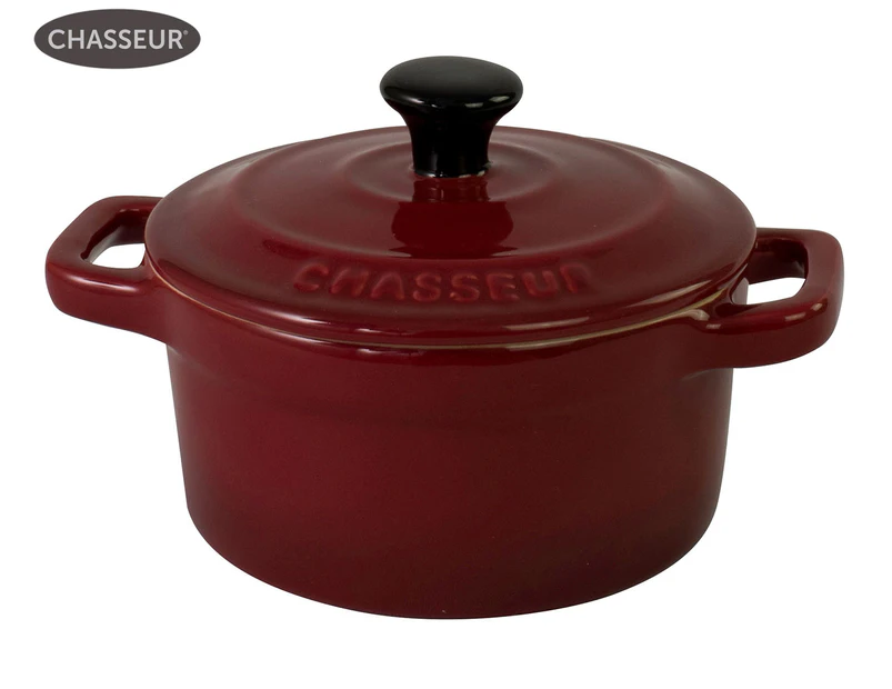 Chasseur 10cm/300mL Stoneware Mini Cocotte - Dark Red