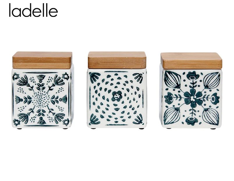 Set of 3 Ladelle Dwell Mini Canister - Emerald