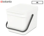 Brabantia 6L Sort & Go Waste Bin - White