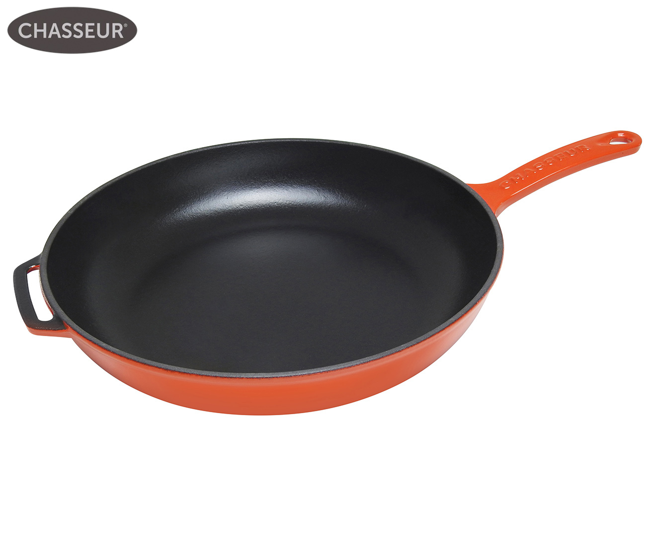 Chasseur 28cm Fry Pan w Cast Handle Inferno Red M.catch .au