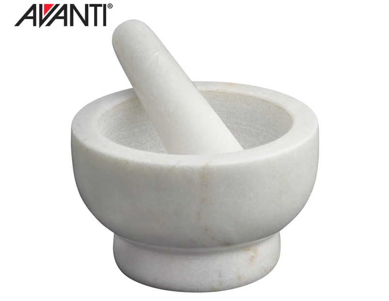 Avanti 13cm Footed Marble Mortar & Pestle - White