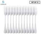 Set of 12 Tablekraft Elite Table Fork - Silver