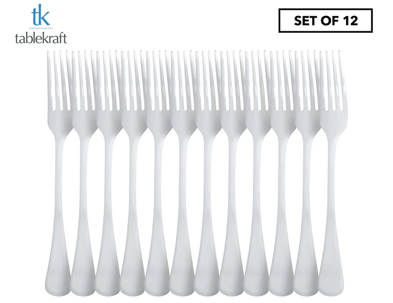 Set of 12 Tablekraft Elite Table Fork - Silver