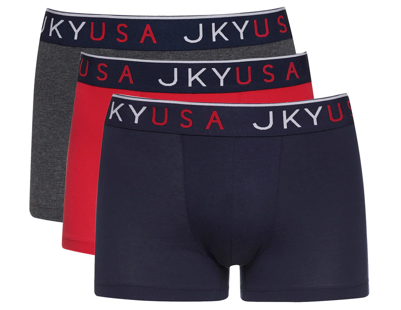 Jockey Men's USA Originals Trunk Underwear 3-Pack - Navy/Red/Charcoal