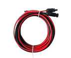 2Pcs 5M Black+Red Solar Panel Extension Cable Wire MC4 Connector