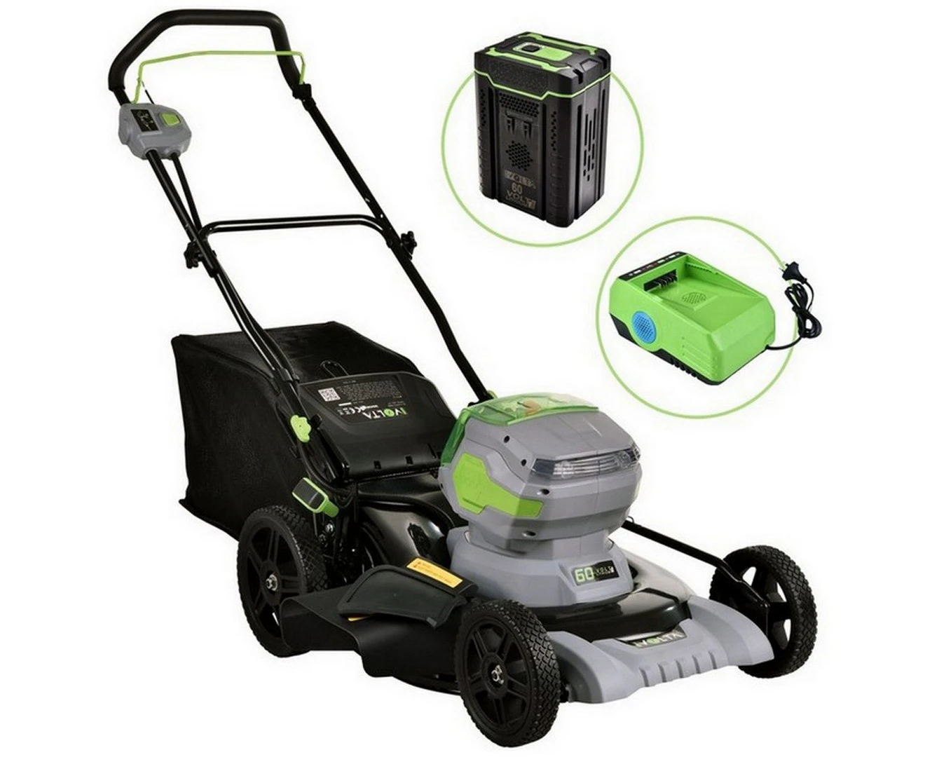 Neovolta 60V Cordless Lawn Mower Kit Li-Ion Battery Powered Grass Garden