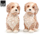 Set of 2 Salt & Pepper Animalia Cavoodle Dog Shakers - Brown