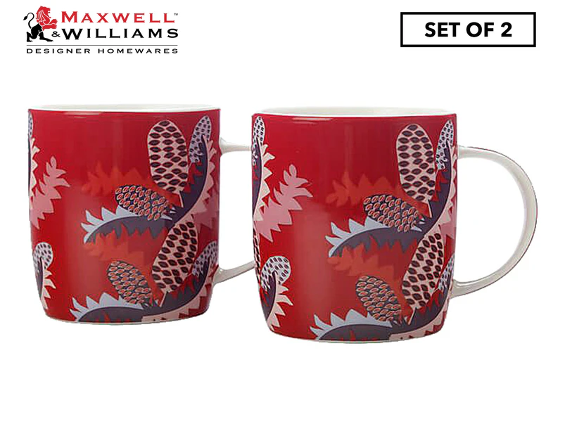 Set of 2 Maxwell & Williams 370mL Sassafras Mugs - Red