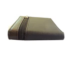 Men Genuine Casual Leather Bifold ID Card Coin Holder Zipper Business Black Wallet