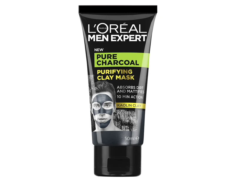 L'Oréal Men Expert Pure Charcoal Purifying Clay Mask 50mL