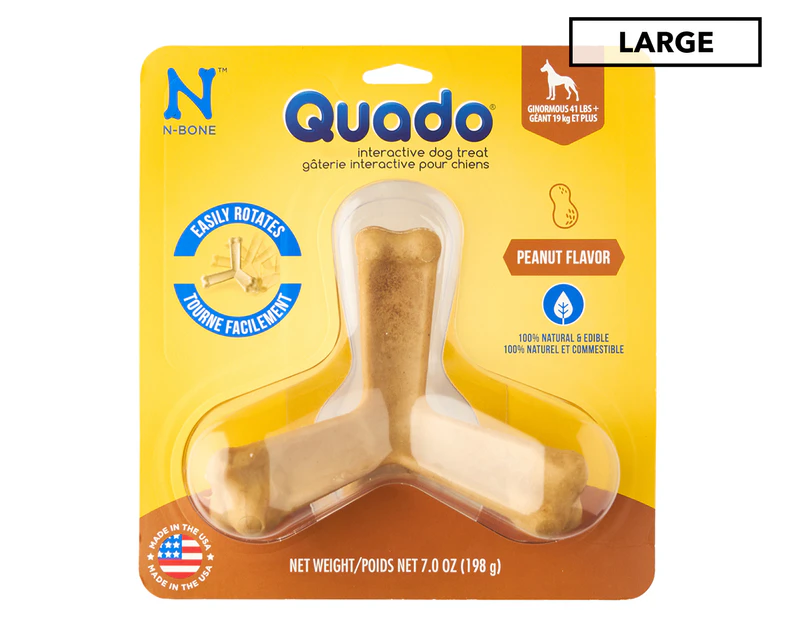 N-Bone Quado Large Dog Interactive Bone Peanut 198g