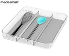 Madesmart 3-Compartment Soft Grip Utensil Tray - Clear/Grey