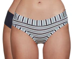 Jockey Women's Comfort Classics Boyleg Underwear 2-Pack - Stripe Blue
