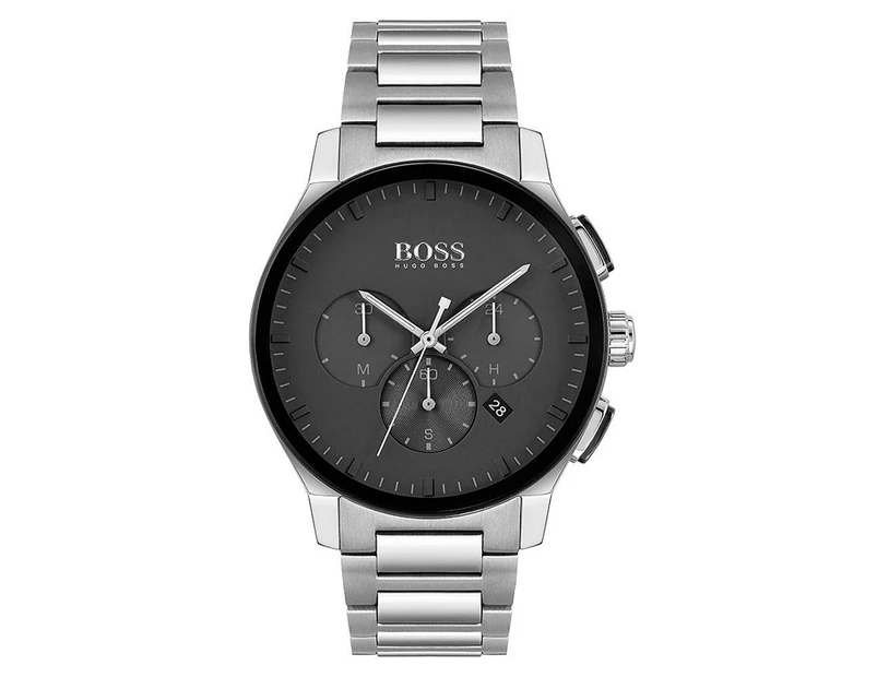 Hugo Boss Men's 44mm Peak Sports Luxury Watch - Silver/Black