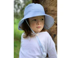 Kids Bucket Hat - Striped Blue - Large - Upf 50+