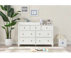 JOY BABY Mia 7 Drawer Change Table With Change Pad - White